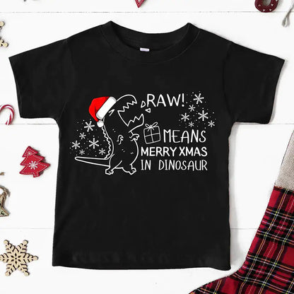 Dino Christmas Shirt For Toddlers/Adults
